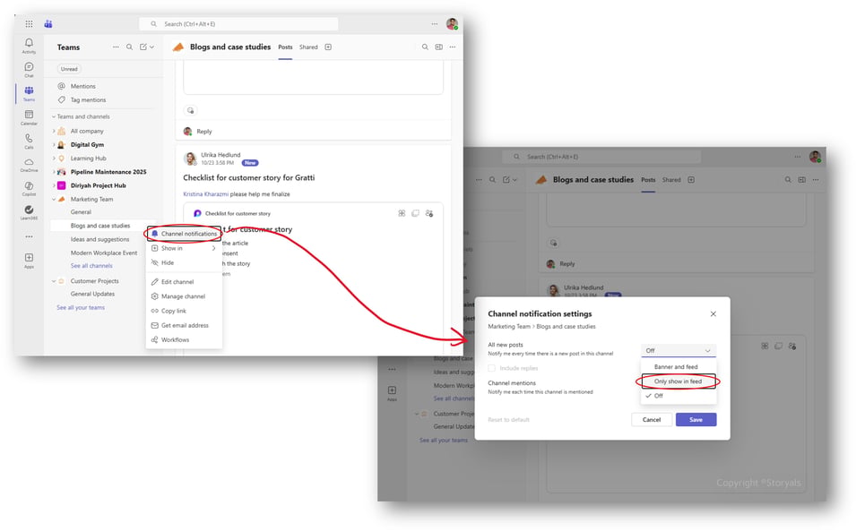 Channel notifications in Teams