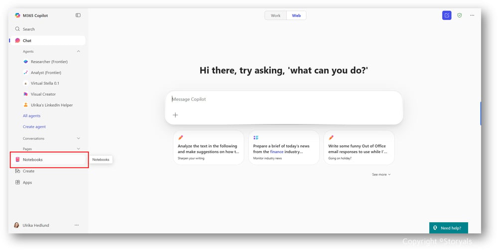 Notebooks 2 with Copyright Start page