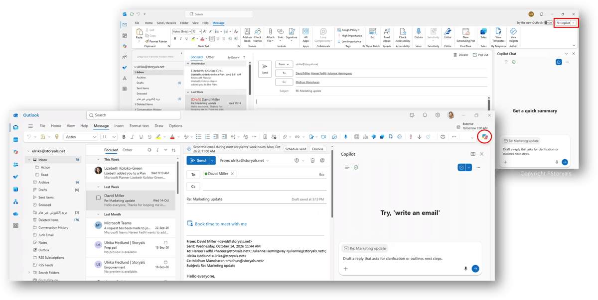 Copilot in classic Outlook and new Outlook