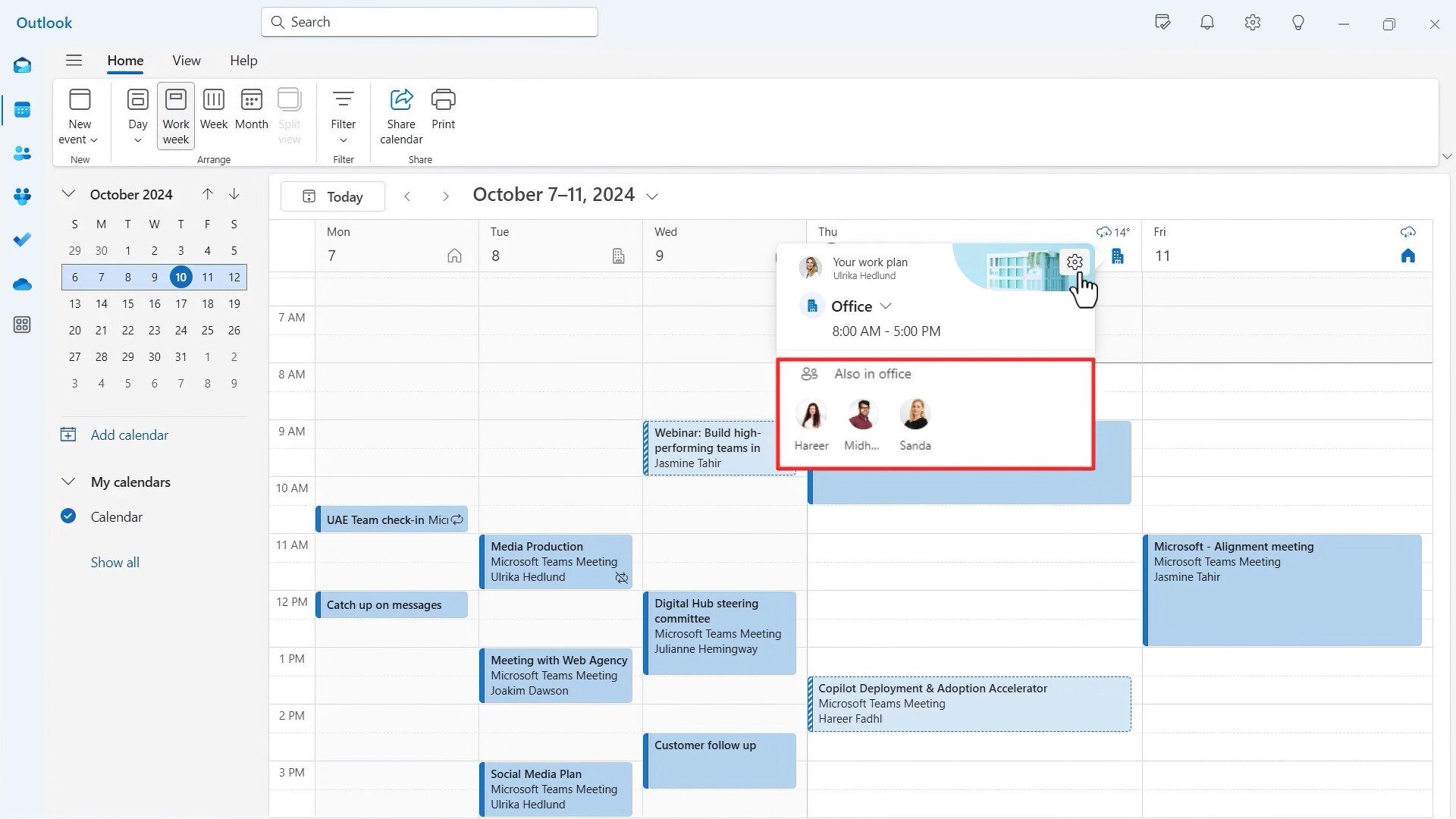 New Outlook calendar - office location