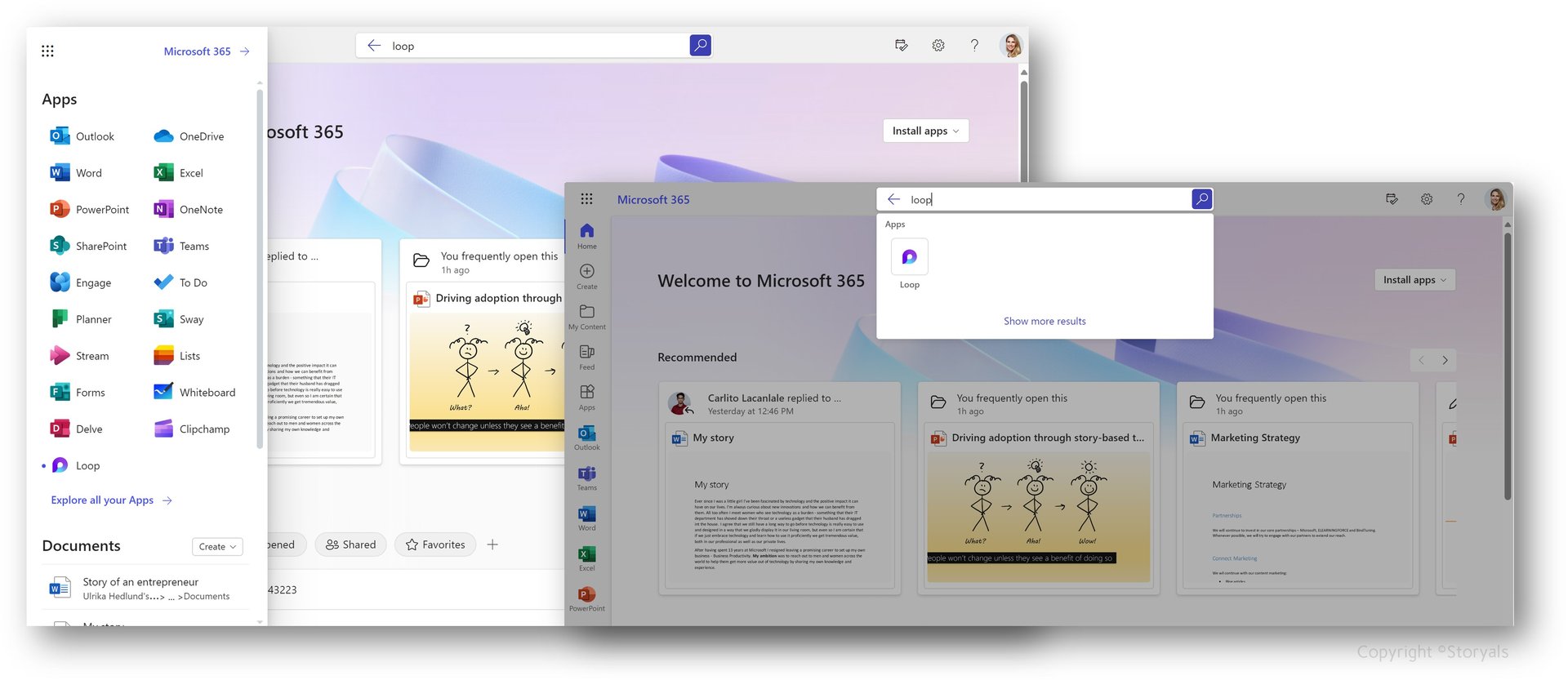 Loop in Office home page