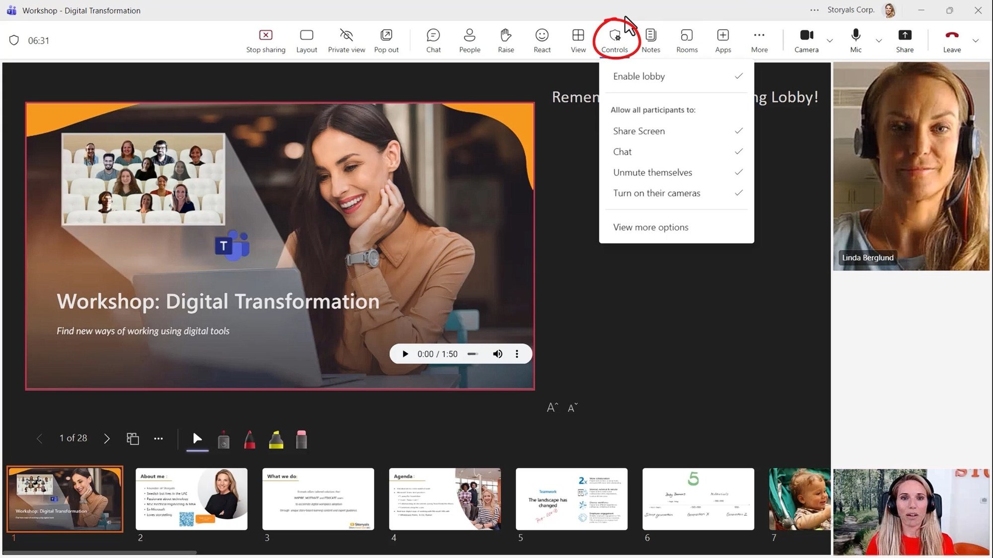 Meeting control settings in Teams | Storyals