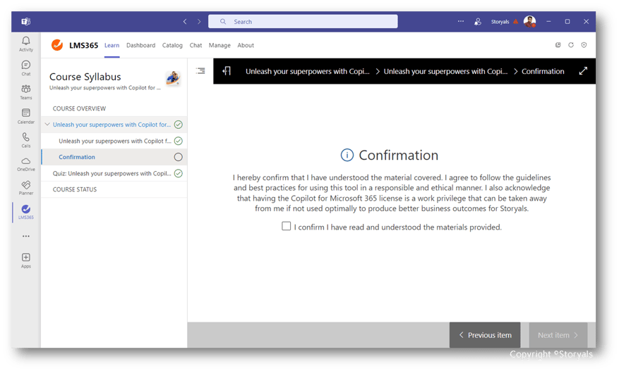 Microsoft 365 Copilot license confirmation
