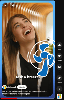 YouYube commercial on Microsoft 365 Copilot