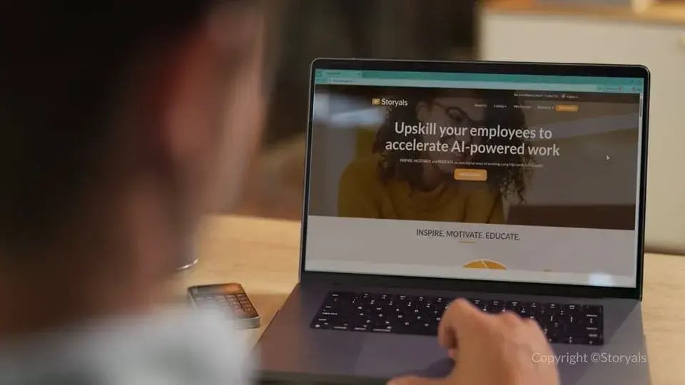 Storyals website on a laptop