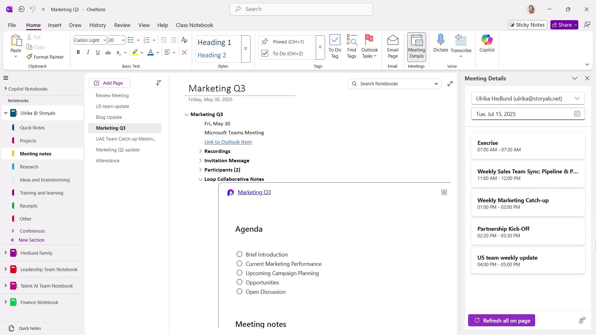 OneNote desktop new interface